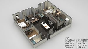 Block 17 Apartments PH-C1 3D Floor Plan